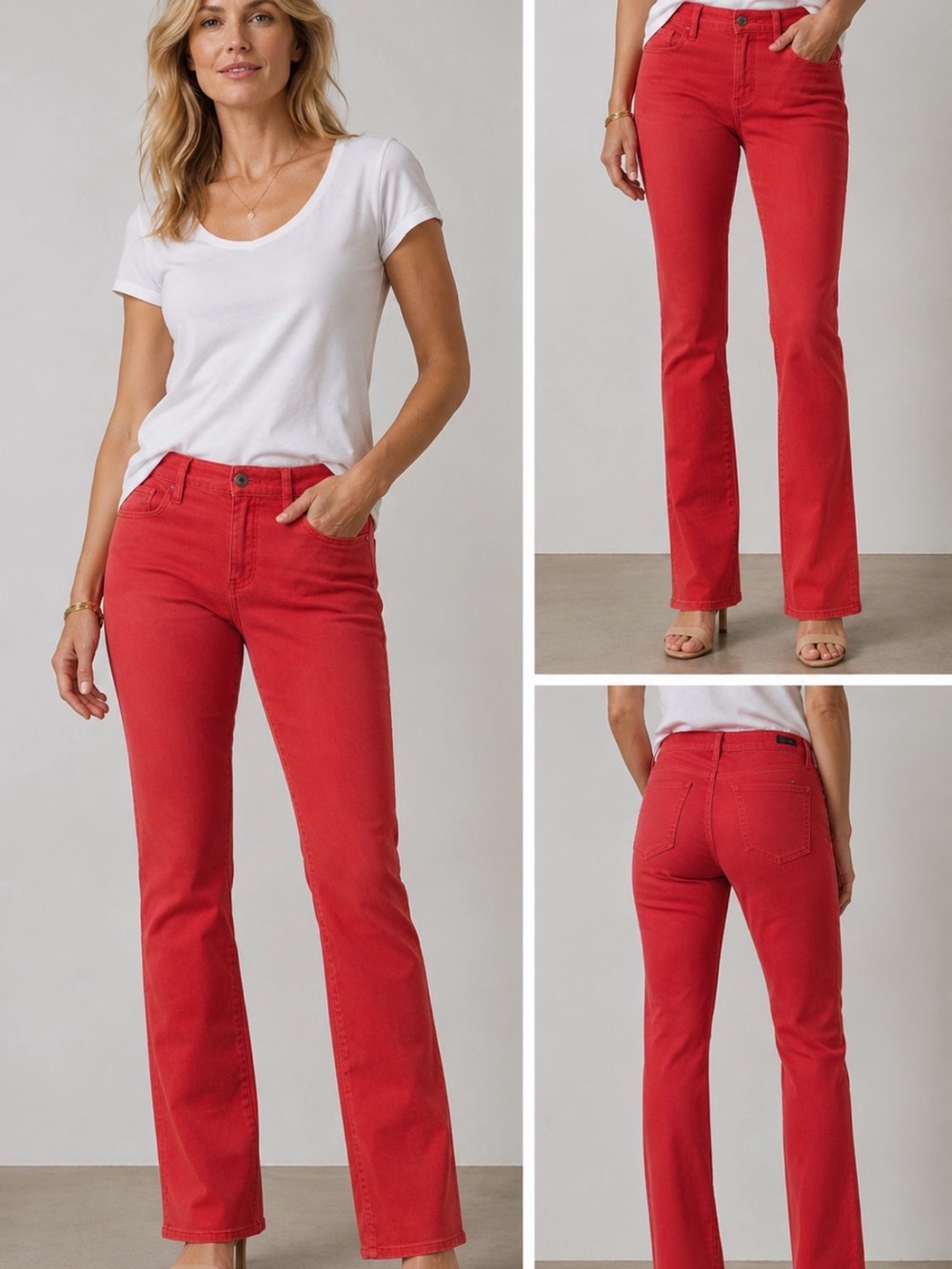Lauren Ralph Lauren Red Straight-Leg Jeans